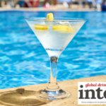 Martini serve by a swimming pool