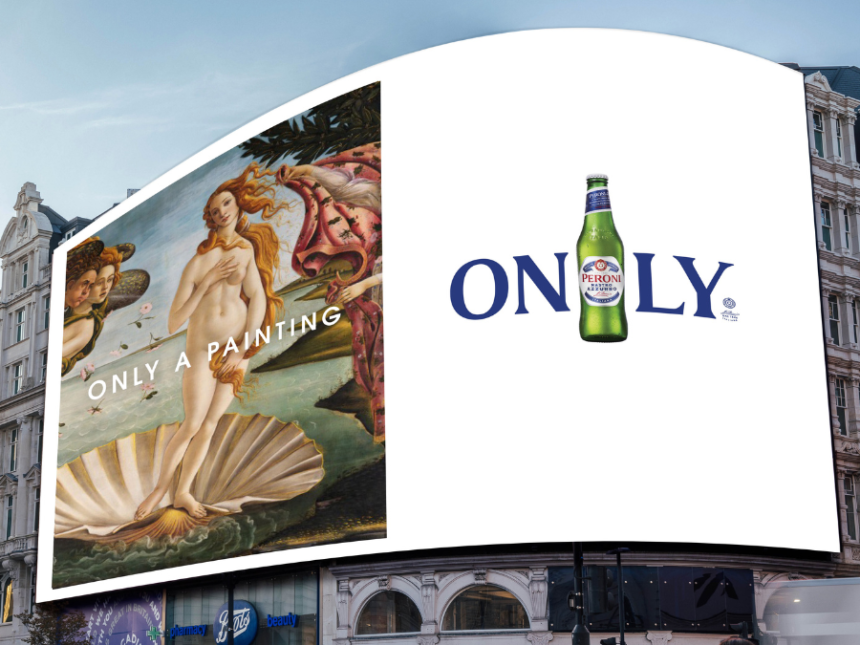 Out-of-home ad for Peroni Nastro Azzuro