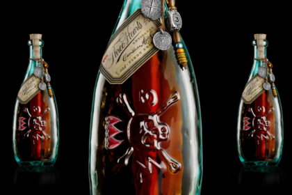 Three Hearts Rum bottle