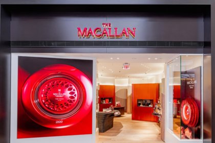 Store front of The Macallan West Coast US flagship boutique at Los Angeles International Airport