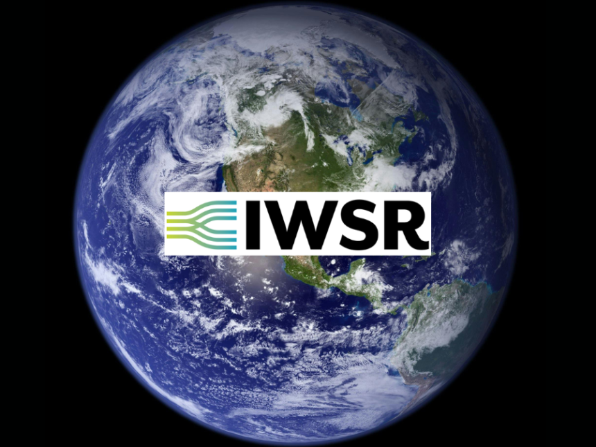 Earth from space with IWSR logo