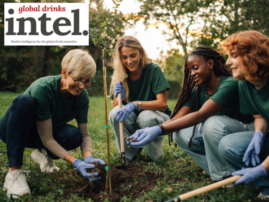 Volunteers planting a tree
