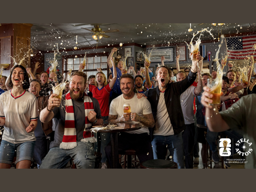Still image from Stella Artois FIFA World Cup ad, featuring David Beckham