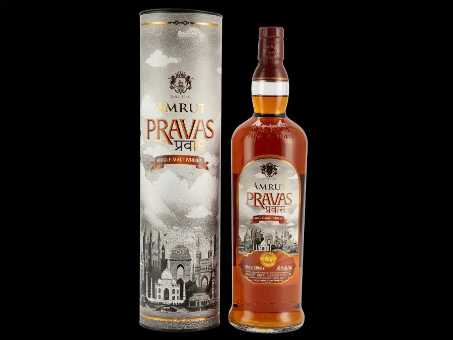 Amrut Pravas bottle and box