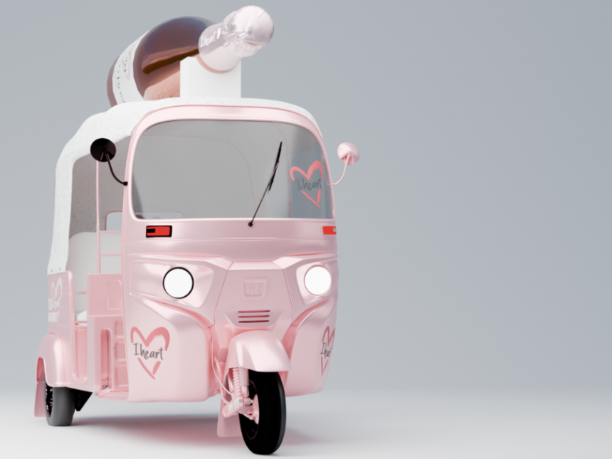 I Heart's branded tuk-tuk
