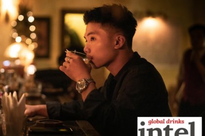 Chinese consumer drinking a spirit serve in a bar