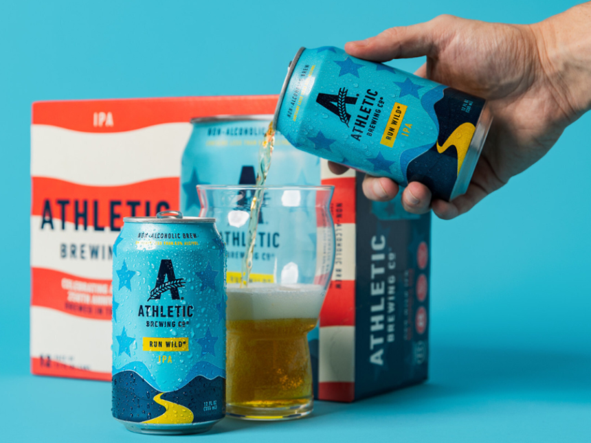 Athletic Brewing Co limited-edition US flag packaging