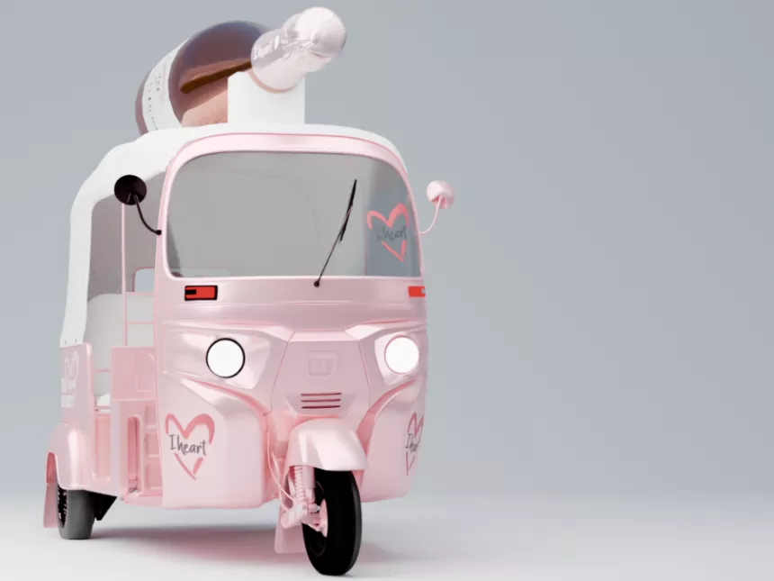 I Heart's branded tuk-tuk