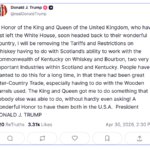 Donald Trump#s post on Truth Social regarding scotch whisky tariffs on 30 April