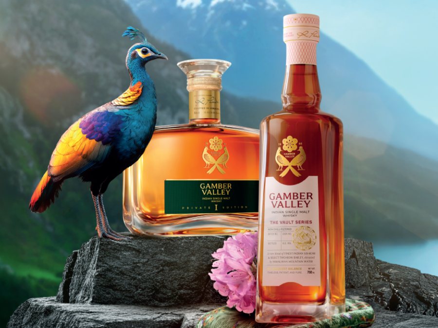 Gamber Valley Indian single malt bottles