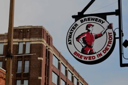 Atwater Brewery sign Detroit