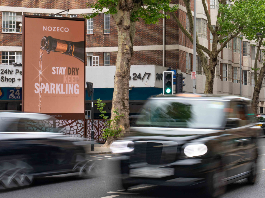 Nozeco billboard in Chelsea, London
