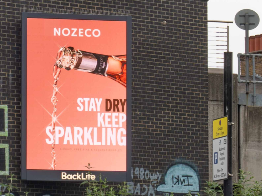 Nozeco billboard in London
