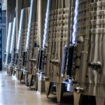 Winery with big steel barrels