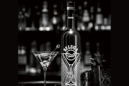 Beluga Noble Night with cocktail serve on a bar