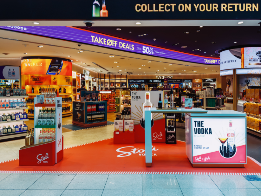 Stoli pop-up store at Dubai International Airport