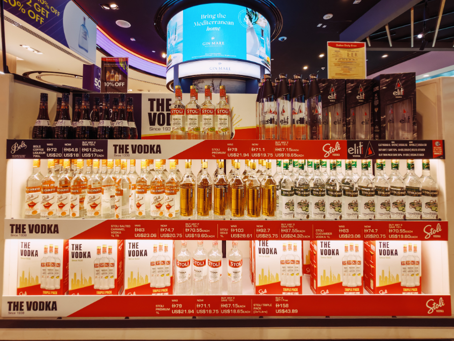 Stoli display in Dubai Duty Free
