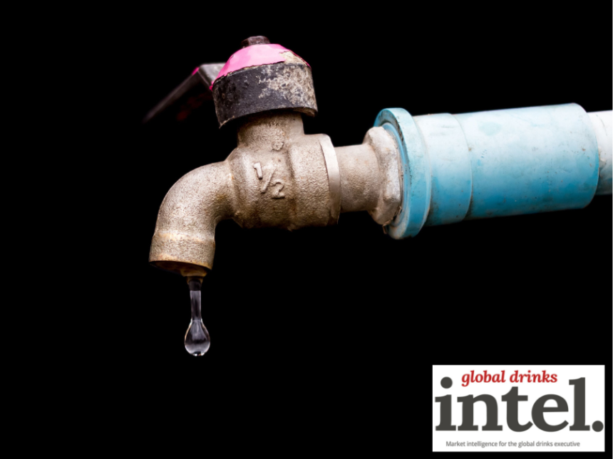 Water tap with black background