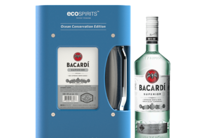 Bacardi Carta Blanca-branded Ecotote from Ecospirits on a bar