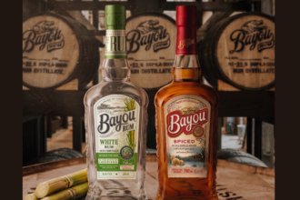 Bayou White and Spiced rum bottles