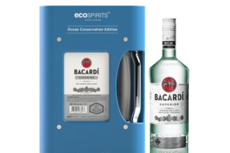 Bacardi Carta Blanca-branded Ecotote from Ecospirits on a bar