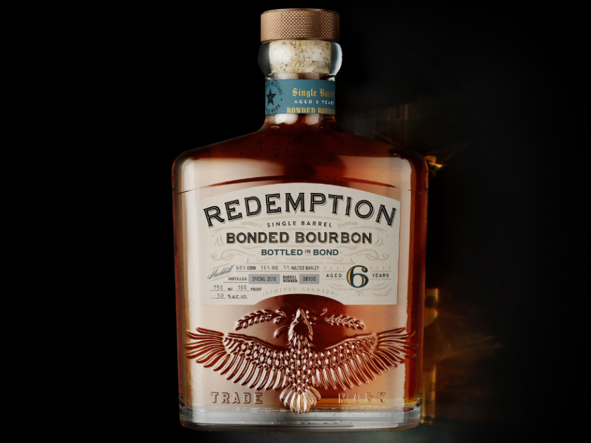 Redemption Single Barrel Bonded Bourbon bottle