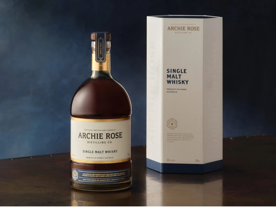 Archie Rose single malt Australian whisky bottle and box