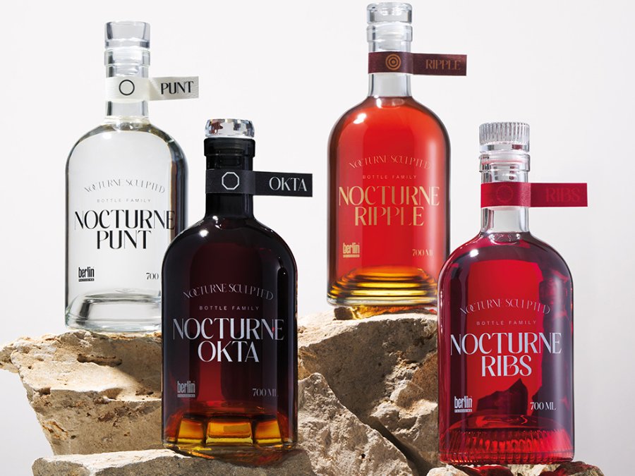 Berlin Packaging Nocturne Sculpted four bottles