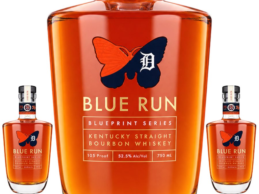Detroit Tigers Blue Run Blueprint Series bottle