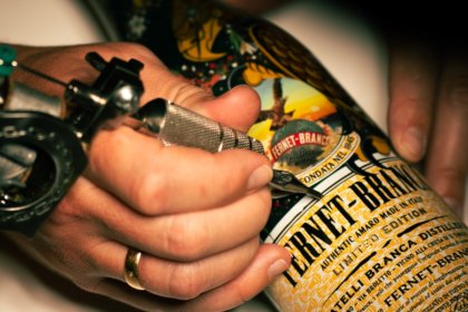 Fernet-Branca bottle tattoo artist