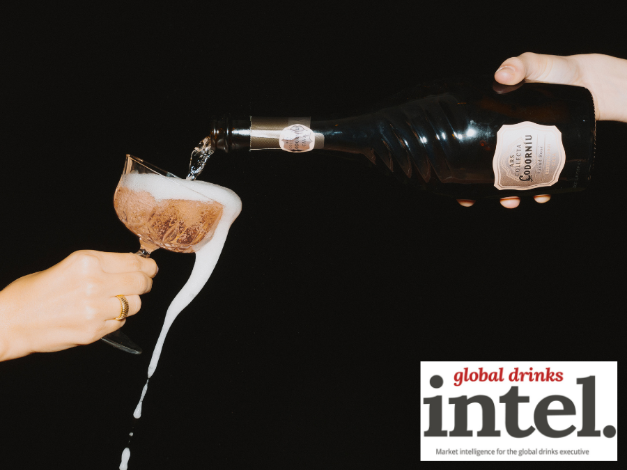 Codorniu bottle pouring into a glass