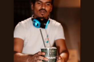 Branded Moskovskaya cup with DJ