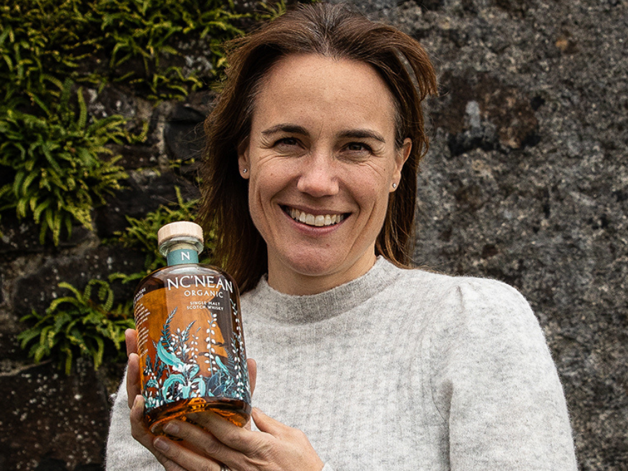 CEO Annabel Thomas with bottle of Nc'Nean