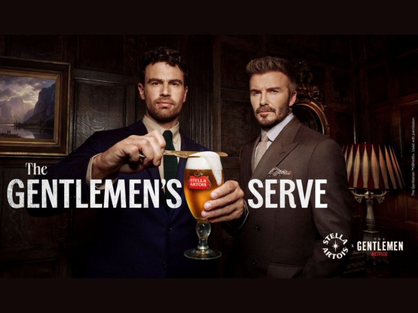 Marketing still for Stella Artois tie-up with Netflix's The Gentlemen