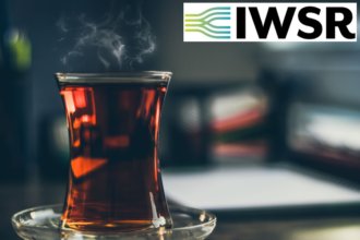 Serving of tea with IWSR logo