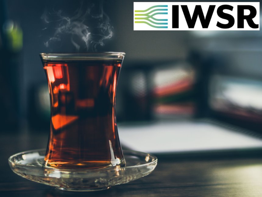 Serving of tea with IWSR logo