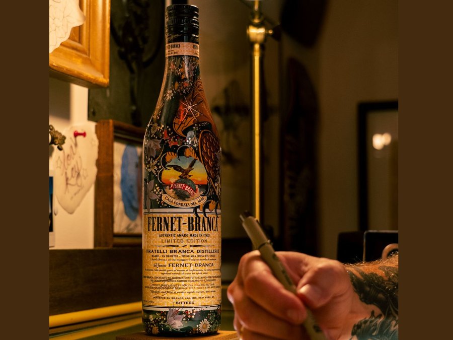 Fernet-Branca bottle tattoo artist