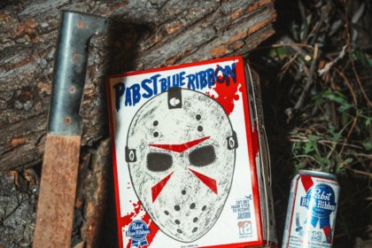 Pabst Blue Ribbon hockey mask pack