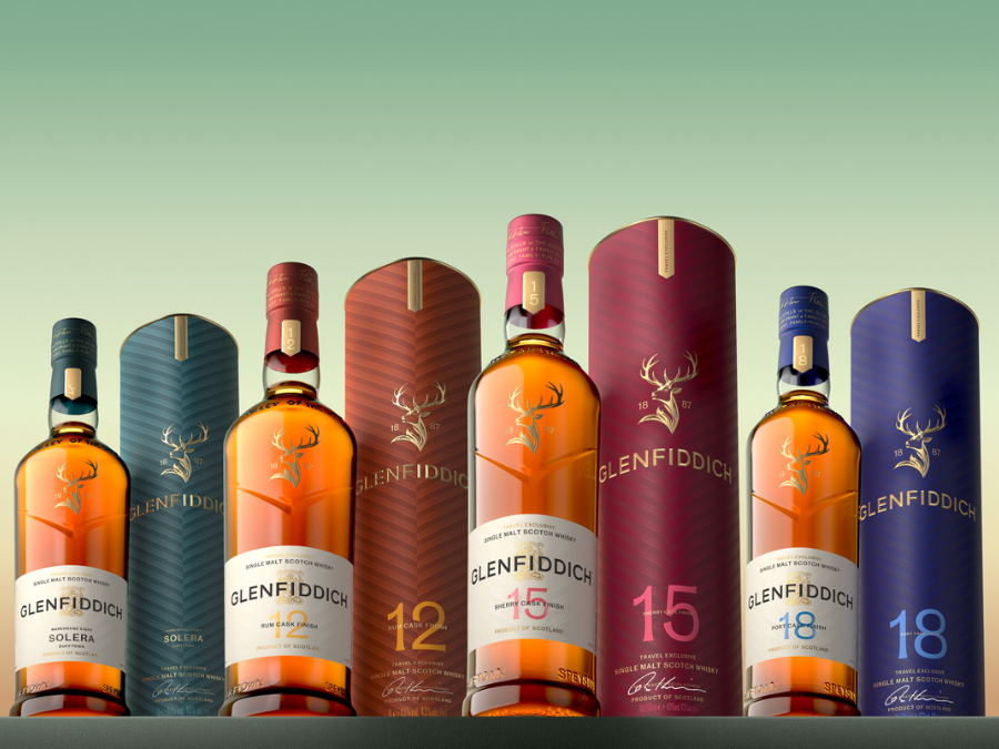 Glenfiddich Voyage Collection of four bottles with boxes