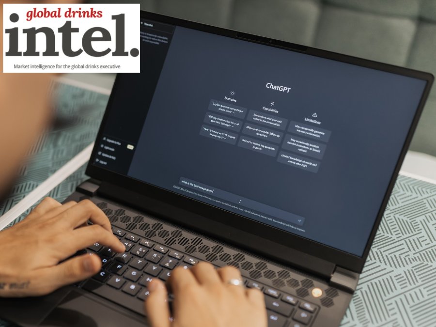 Laptop displaying ChatGPT home screen