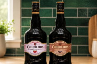 Carolans Strawberries & Cream and Carolans Chocolate Cream bottles