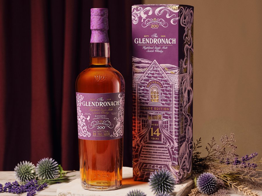 The Glendronach 200 Anniversary Boynsmill House Edition bottle and box