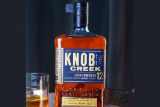 Knob Creek 12 Year Old Cask Strength bottle with serve