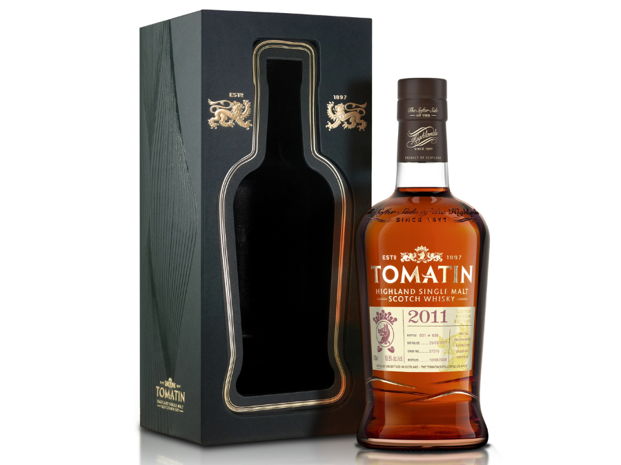 Tomatin 2011 Single Cask bottle and box
