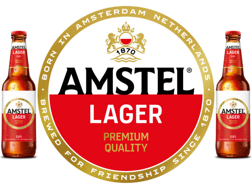 Amstel crest and bottles