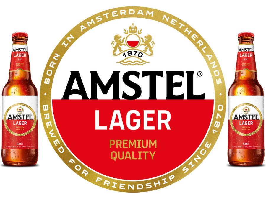 Amstel crest and bottles