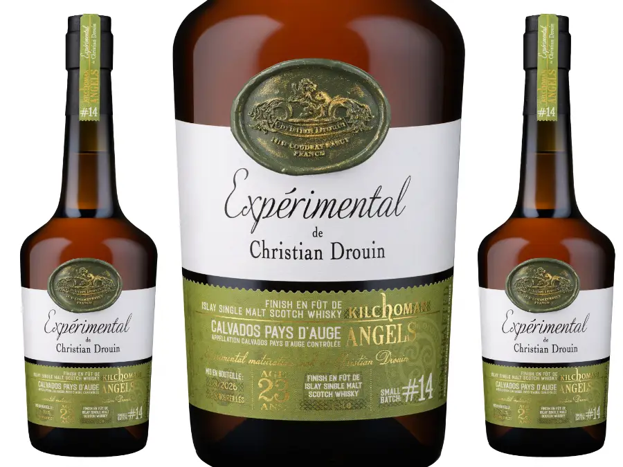 Calvados Christian Drouin Experimental Kilchoman Angels bottle