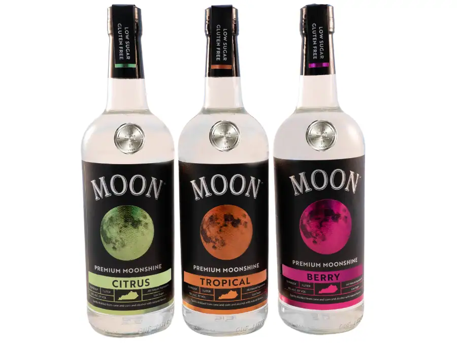 Moon Moonshine three bottles