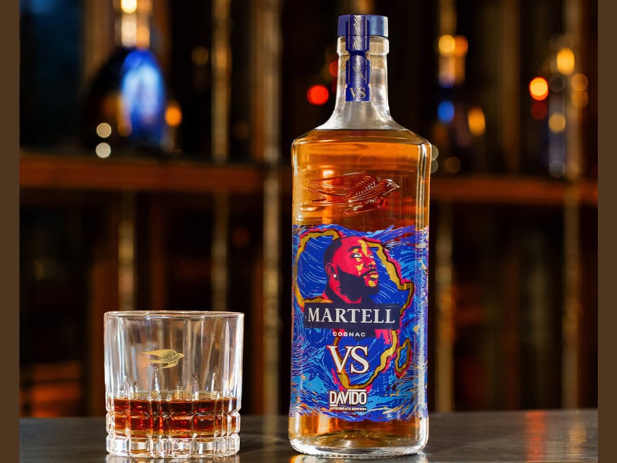 Davido and Prince Gyasi Afrobeats collection Martell bottle